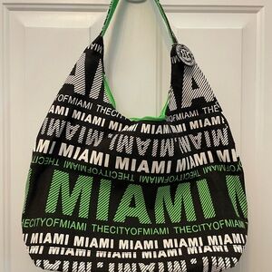 Robin Ruth Miami Black and Green Tote Bag